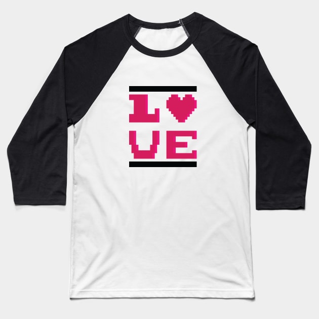 8-bit love Baseball T-Shirt by The Smudge